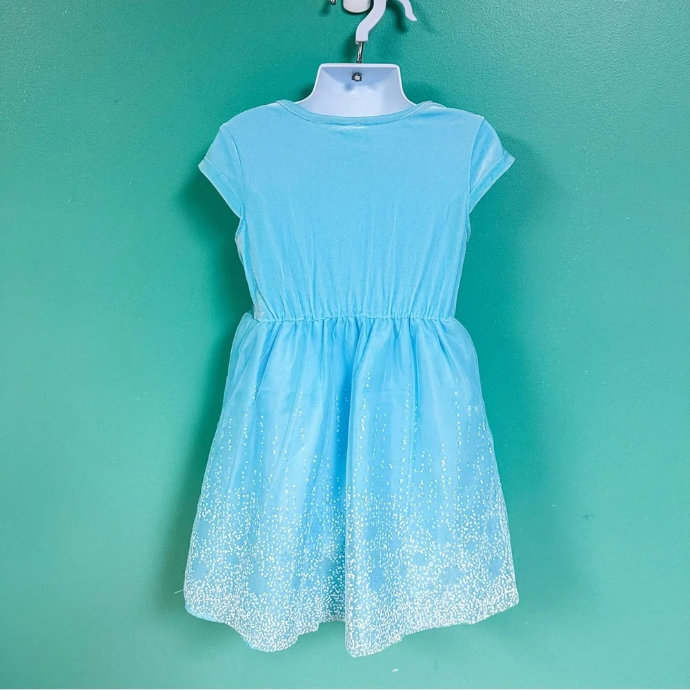 Disney x Jumping Beans Blue Velvet Tulle Skirt Frozen Elsa Formal Dress Size 5